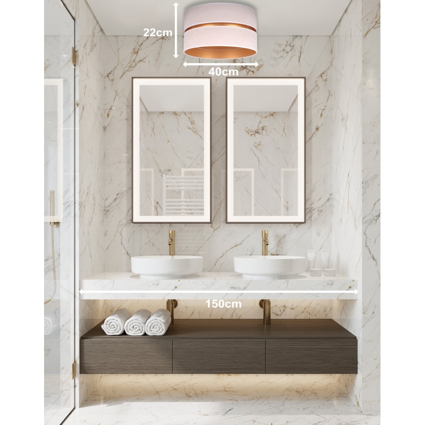 Duolla - Taklampa DUO 1xE27/15W/230V diameter 40 cm beige/guld