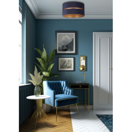 Duolla - Taklampa DUO 1xE27/15W/230V diameter 40 cm blå/guld