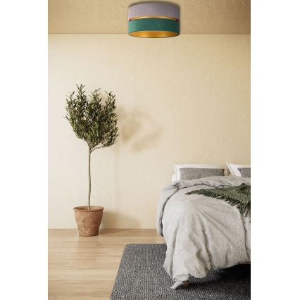 Duolla - Taklampa DUO 1xE27/15W/230V diameter 40 cm grå/grön/guld