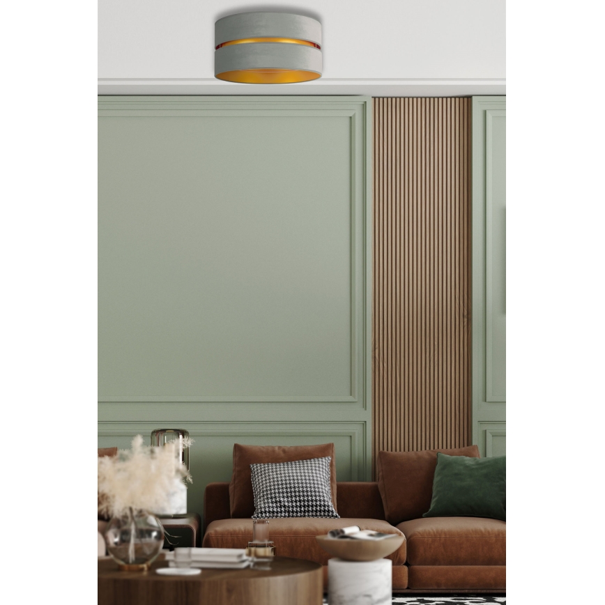 Duolla - Taklampa DUO 1xE27/15W/230V diameter 40 cm Ljusgrön/guld