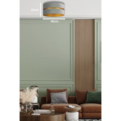 Duolla - Taklampa DUO 1xE27/15W/230V diameter 40 cm Ljusgrön/guld