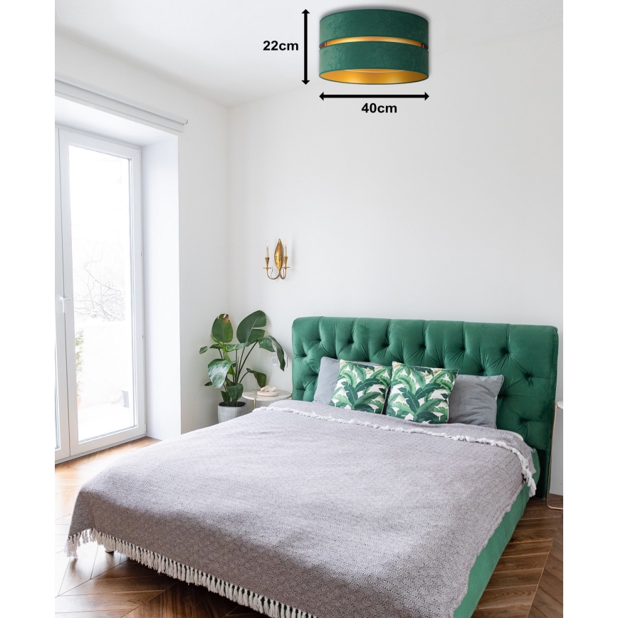 Duolla - Taklampa DUO 1xE27/40W/230V diameter 40 cm grön/guld