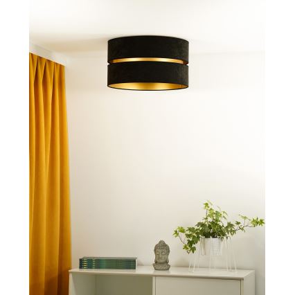 Duolla - Taklampa DUO 1xE27/40W/230V diameter 40 cm svart/guld