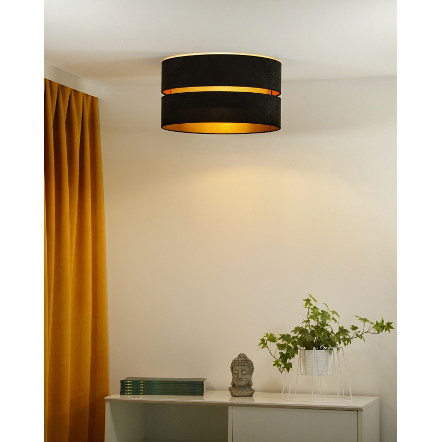 Duolla - Taklampa DUO 1xE27/40W/230V diameter 40 cm svart/guld
