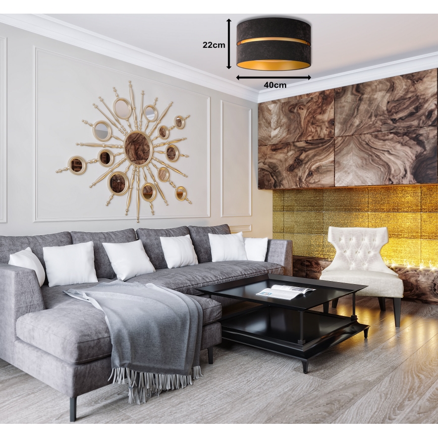 Duolla - Taklampa DUO 1xE27/40W/230V diameter 40 cm svart/guld