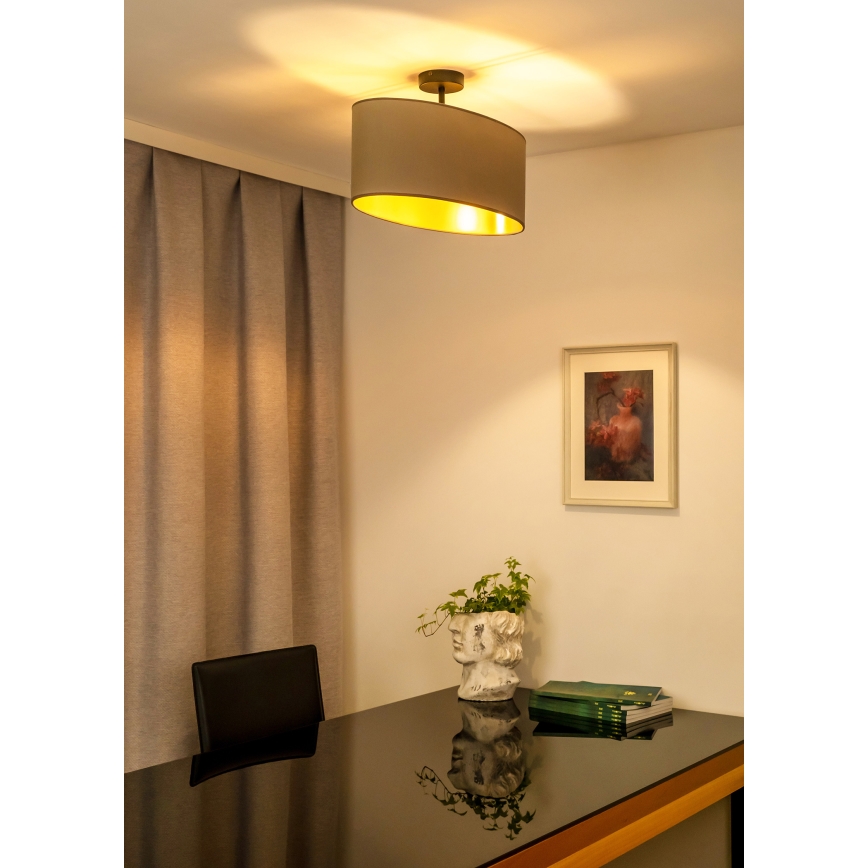 Duolla - Taklampa OVAL VEGAN 1xE27/15W/230V beige