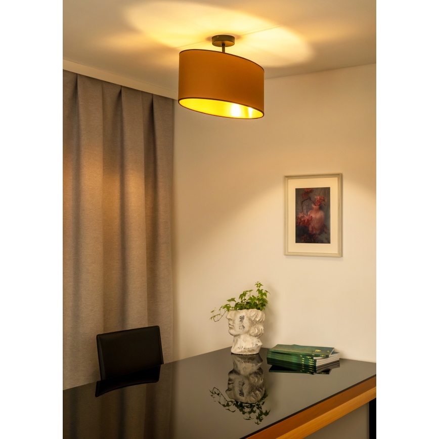 Duolla - Taklampa OVAL VEGAN 1xE27/15W/230V brun
