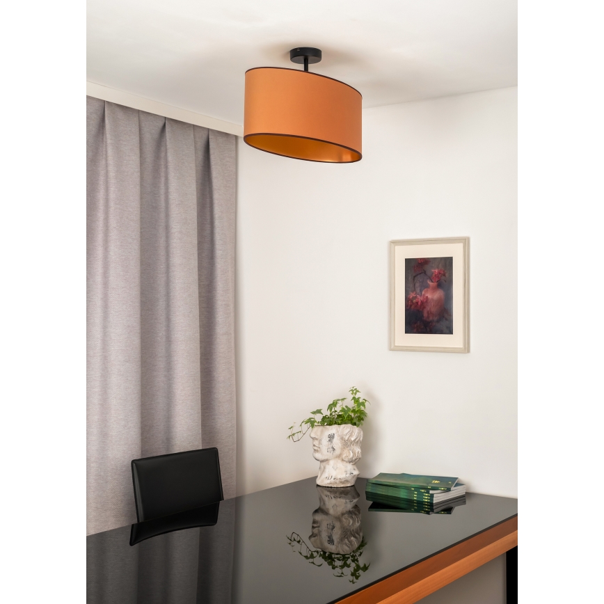 Duolla - Taklampa OVAL VEGAN 1xE27/15W/230V brun