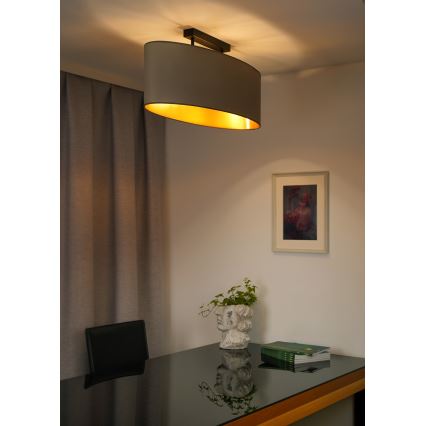 Duolla - Taklampa OVAL VEGAN 2xE27/15W/230V beige