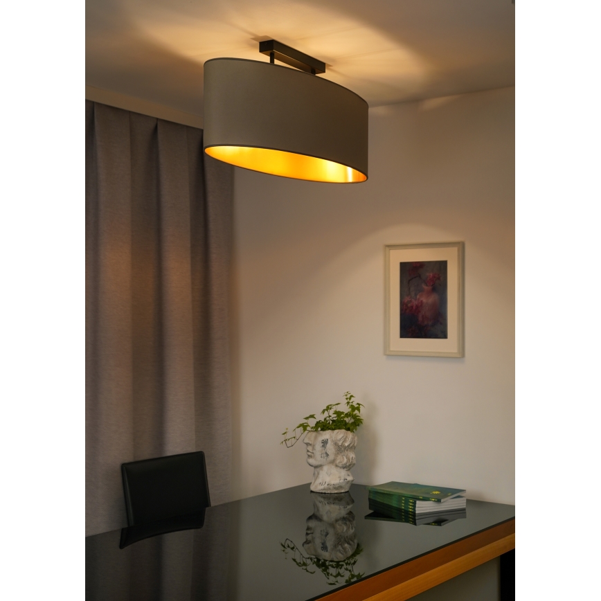 Duolla - Taklampa OVAL VEGAN 2xE27/15W/230V beige