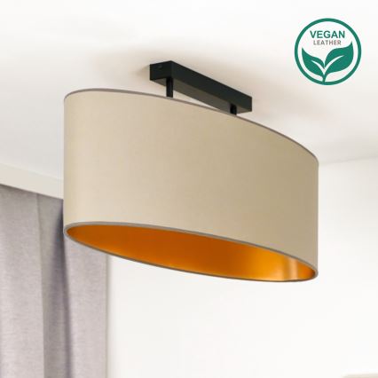 Duolla - Taklampa OVAL VEGAN 2xE27/15W/230V beige