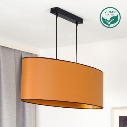 Duolla - Taklampa OVAL VEGAN 2xE27/15W/230V brun
