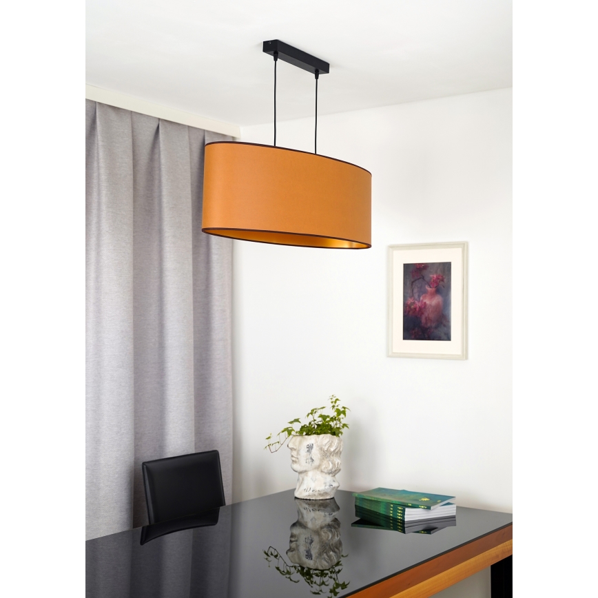 Duolla - Taklampa OVAL VEGAN 2xE27/15W/230V brun