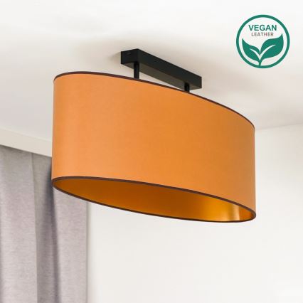 Duolla - Taklampa OVAL VEGAN 2xE27/15W/230V brun
