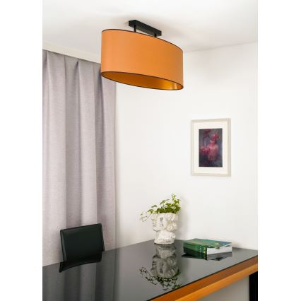 Duolla - Taklampa OVAL VEGAN 2xE27/15W/230V brun
