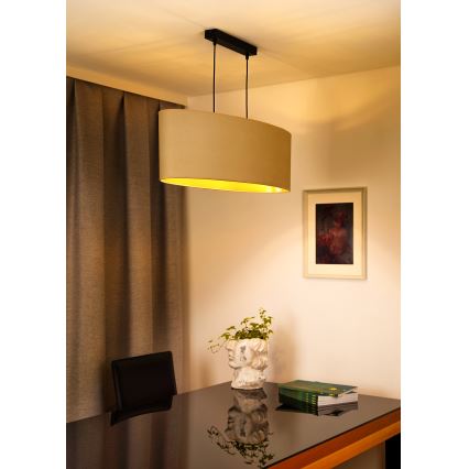 Duolla - Taklampa OVAL VEGAN 2xE27/15W/230V krämvit