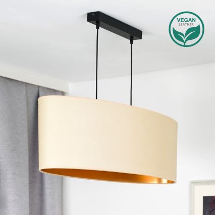Duolla - Taklampa OVAL VEGAN 2xE27/15W/230V krämvit