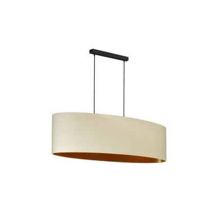 Duolla - Taklampa OVAL VEGAN 2xE27/15W/230V krämvit