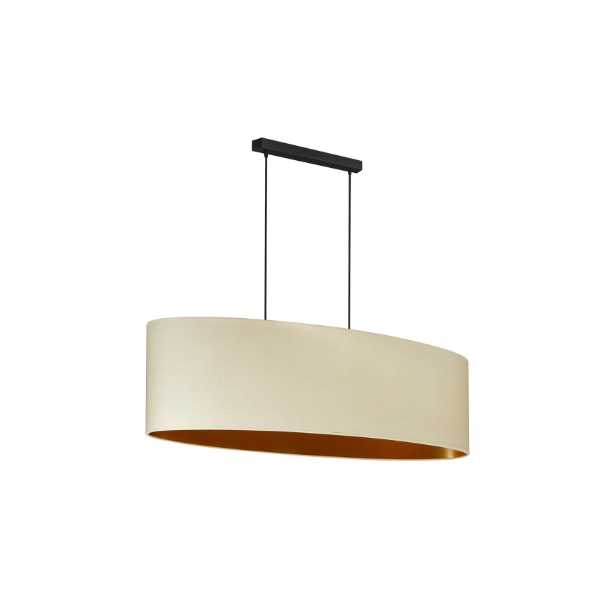 Duolla - Taklampa OVAL VEGAN 2xE27/15W/230V krämvit