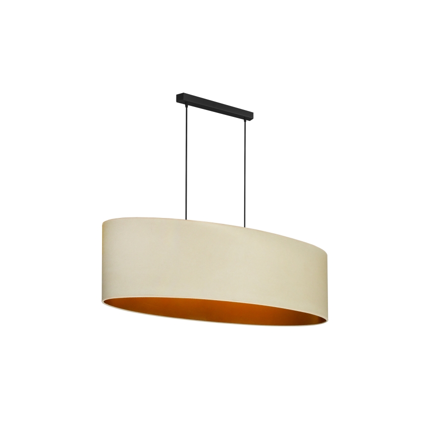 Duolla - Taklampa OVAL VEGAN 2xE27/15W/230V krämvit