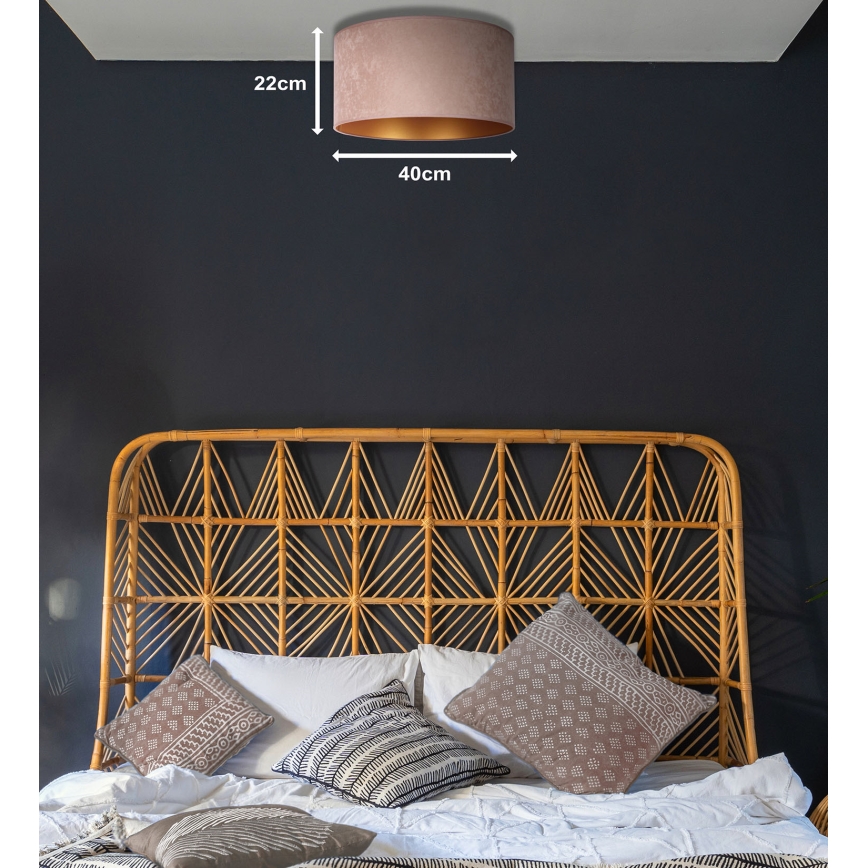 Duolla - Taklampa ROLLER 1xE27/15W/230V Ø 40 cm beige/guld