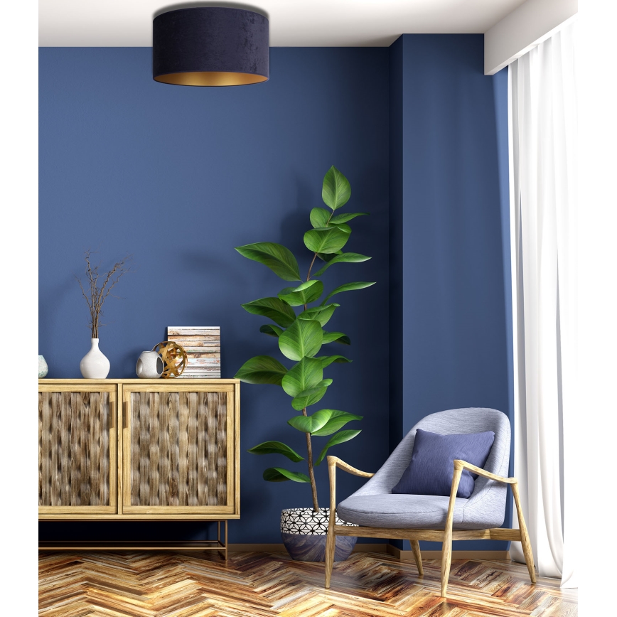 Duolla - Taklampa ROLLER 1xE27/15W/230V Ø 40 cm blå/guld