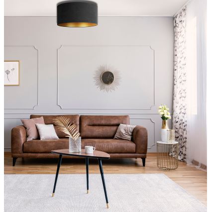 Duolla - Taklampa ROLLER 3xE27/15W/230V Ø 60 cm svart/guld