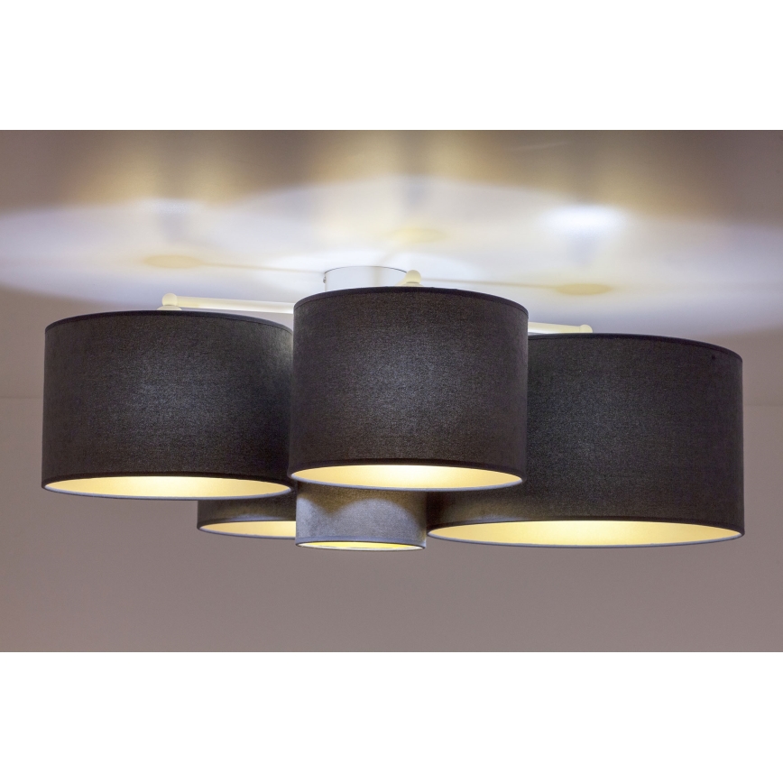 Duolla - Taklampa ROLLER PENTO 5xE27/60W/230V antracit