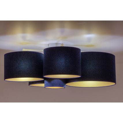 Duolla - Taklampa ROLLER PENTO 5xE27/60W/230V blå