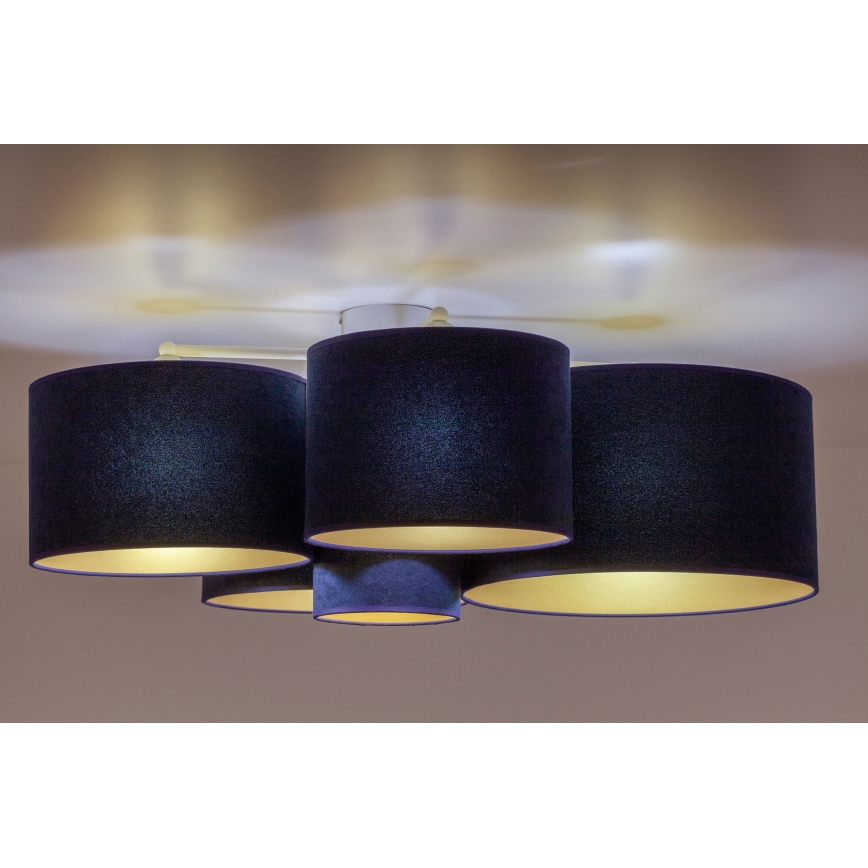 Duolla - Taklampa ROLLER PENTO 5xE27/60W/230V blå