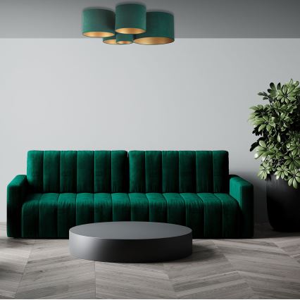 Duolla - Taklampa ROLLER PENTO 5xE27/60W/230V grön/guld