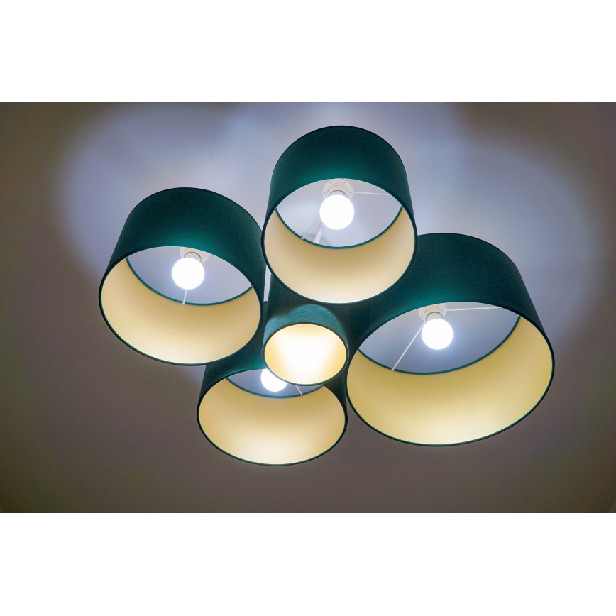 Duolla - Taklampa ROLLER PENTO 5xE27/60W/230V grön/guld