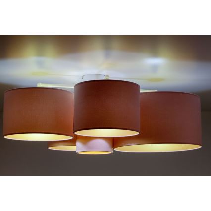 Duolla - Taklampa ROLLER PENTO 5xE27/60W/230V rosa