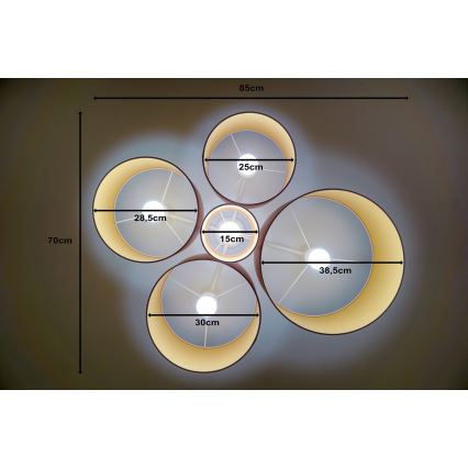 Duolla - Taklampa ROLLER PENTO 5xE27/60W/230V rosa