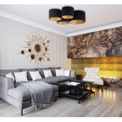 Duolla - Taklampa ROLLER PENTO 5xE27/60W/230V svart/guld