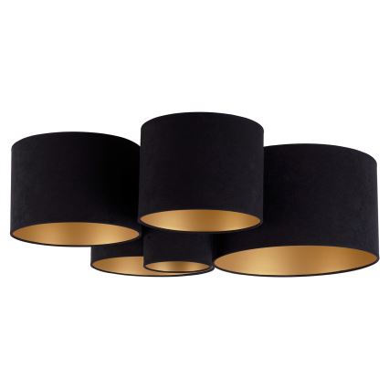 Duolla - Taklampa ROLLER PENTO 5xE27/60W/230V svart/guld