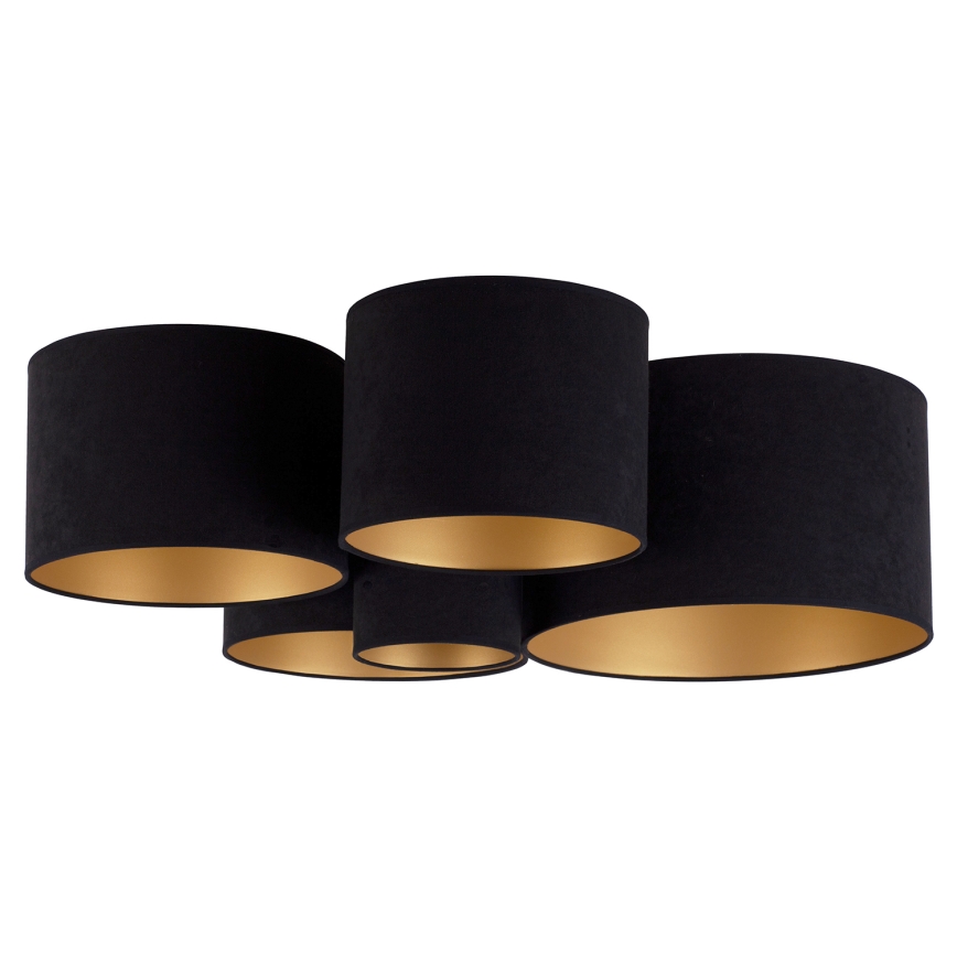 Duolla - Taklampa ROLLER PENTO 5xE27/60W/230V svart/guld