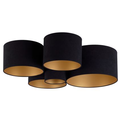 Duolla - Taklampa ROLLER PENTO 5xE27/60W/230V svart/guld