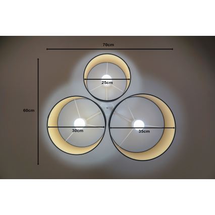 Duolla - Taklampa ROLLER TRIO 3xE27/60W/230V antracit