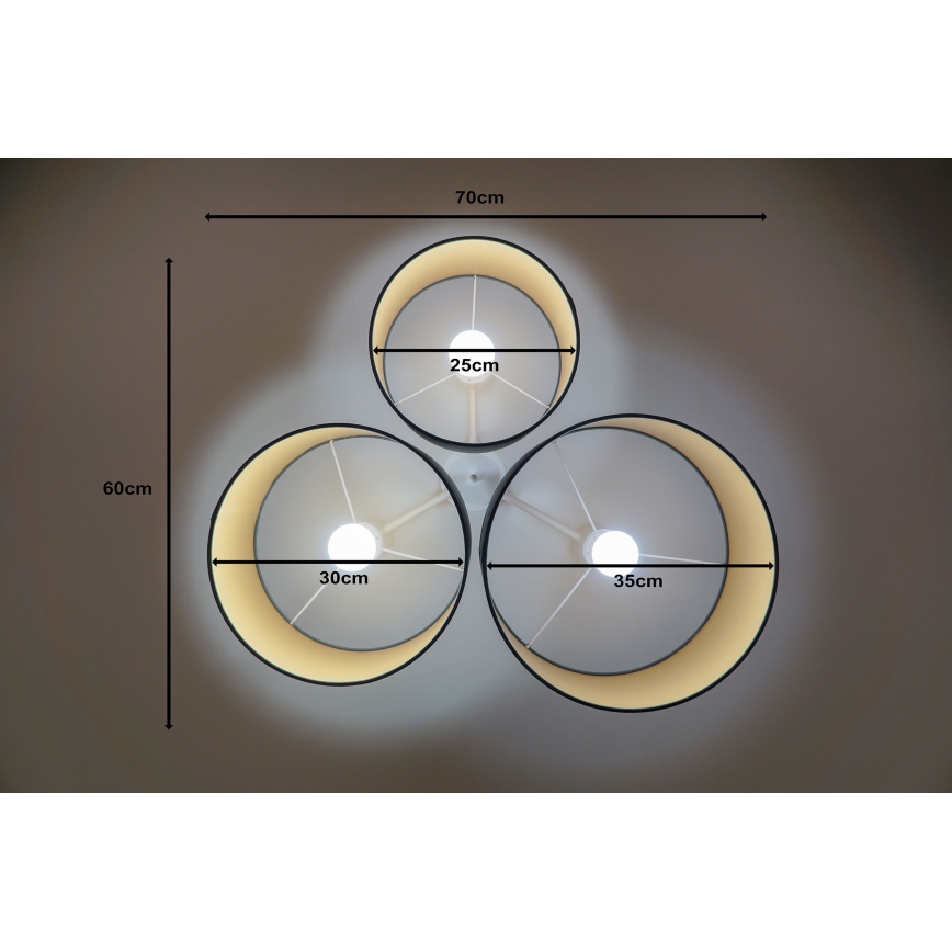 Duolla - Taklampa ROLLER TRIO 3xE27/60W/230V antracit