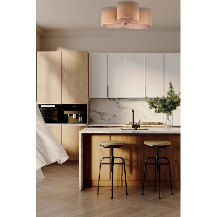 Duolla - Taklampa ROLLER TRIO 3xE27/60W/230V beige