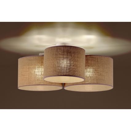 Duolla - Taklampa ROLLER TRIO 3xE27/60W/230V beige