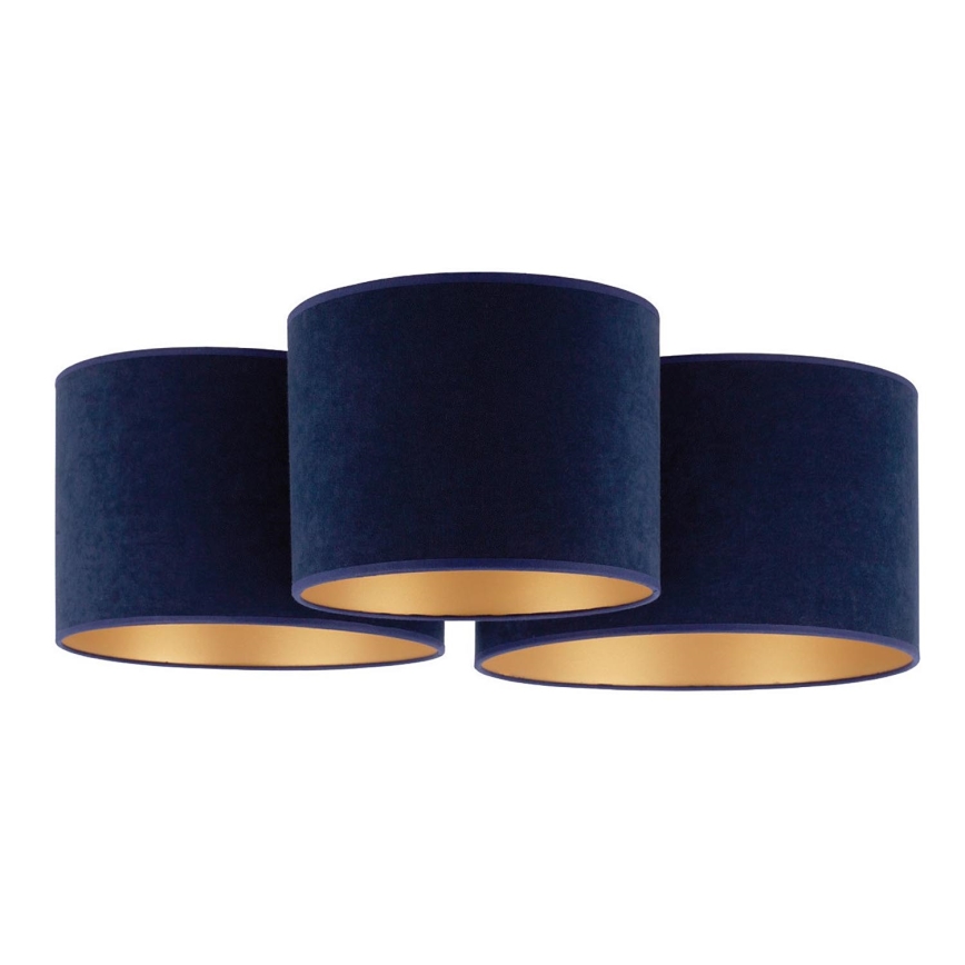 Duolla - Taklampa ROLLER TRIO 3xE27/60W/230V blå