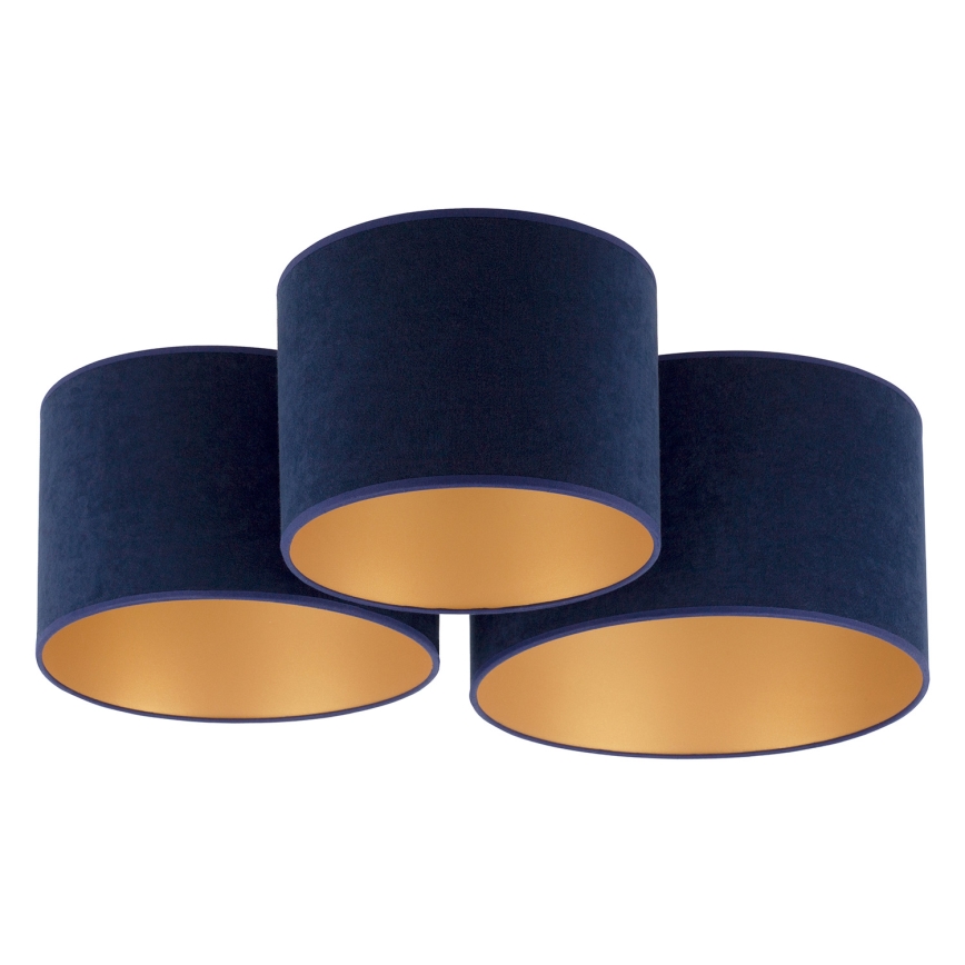 Duolla - Taklampa ROLLER TRIO 3xE27/60W/230V blå