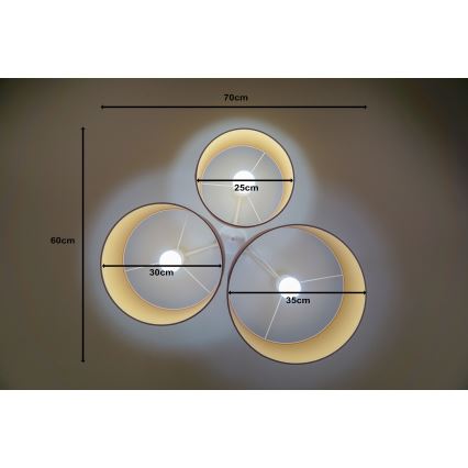 Duolla - Taklampa ROLLER TRIO 3xE27/60W/230V rosa