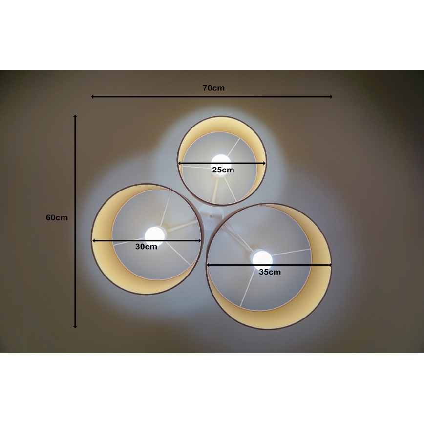 Duolla - Taklampa ROLLER TRIO 3xE27/60W/230V rosa