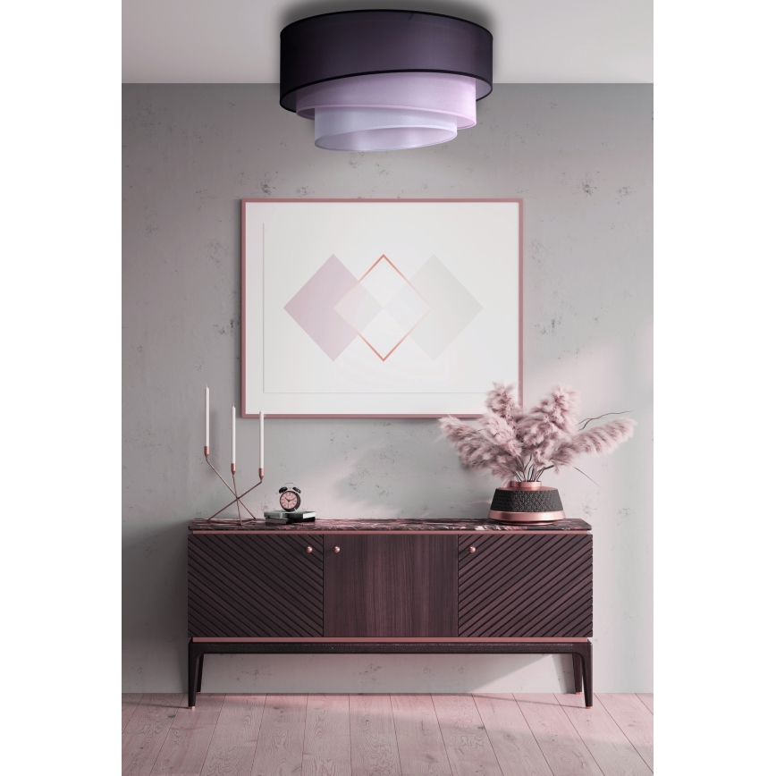 Duolla - Taklampa TRIO 1xE27/15W/230V diameter 45 cm svart/rosa/silver