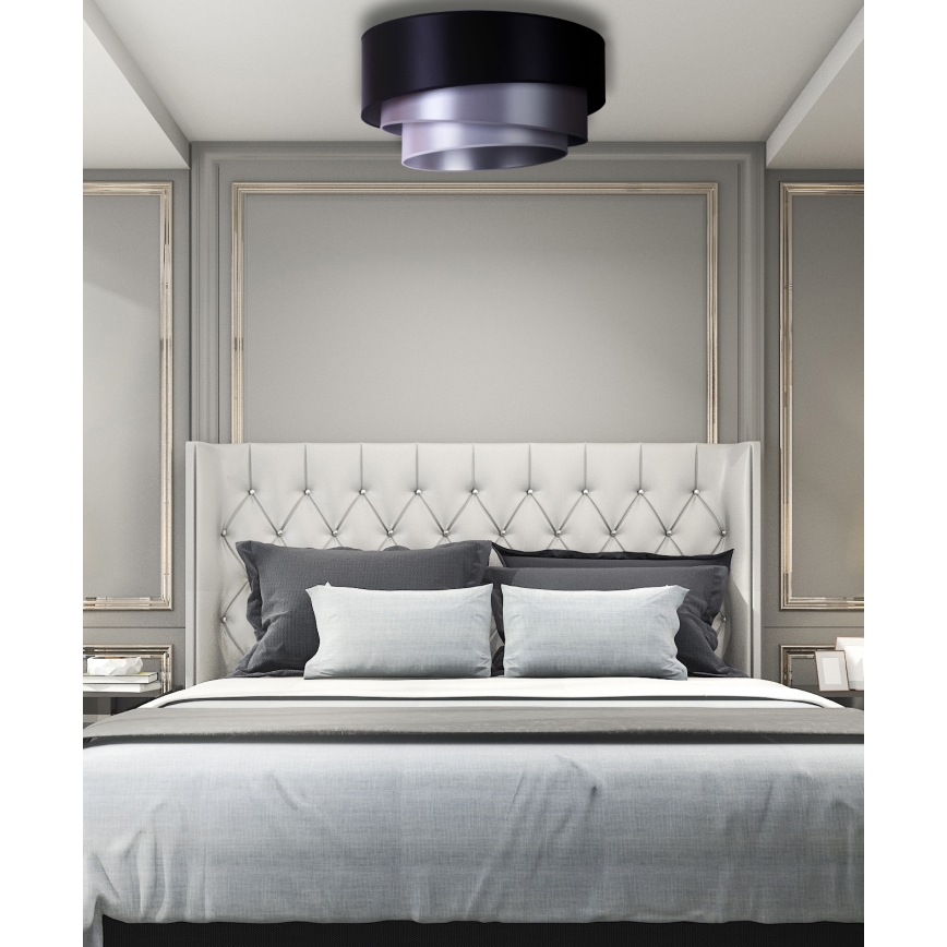 Duolla - Taklampa TRIO 1xE27/15W/230V diameter 45 cm svart/silver