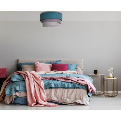 Duolla - Taklampa TRIO 1xE27/15W/230V Ø 45 cm turkos/grå/vit