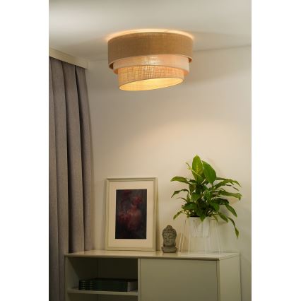 Duolla - Taklampa YUTE TRIO 1xE27/15W/230V diameter 45 cm brun/grå/beige